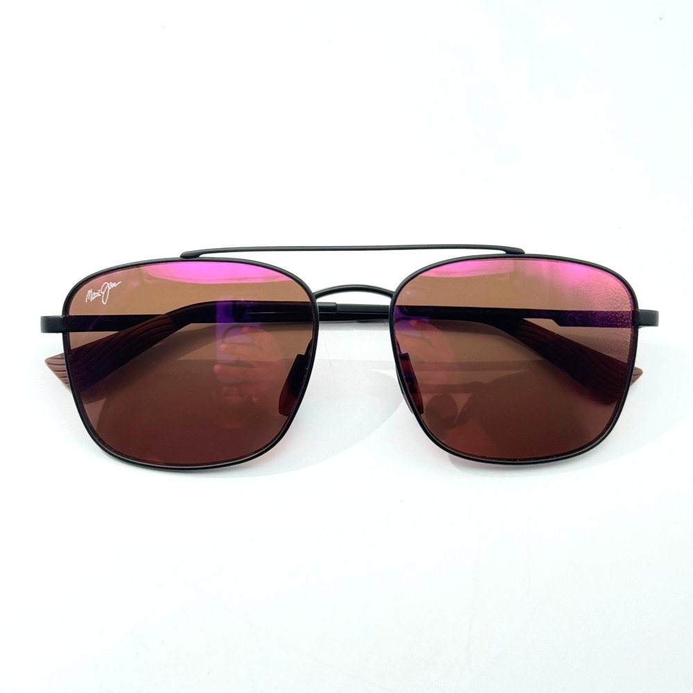 Maui Jim Sunglasses Piwai AF MP-PS MJ645-02A Black Navigator Polarized Asian Fit